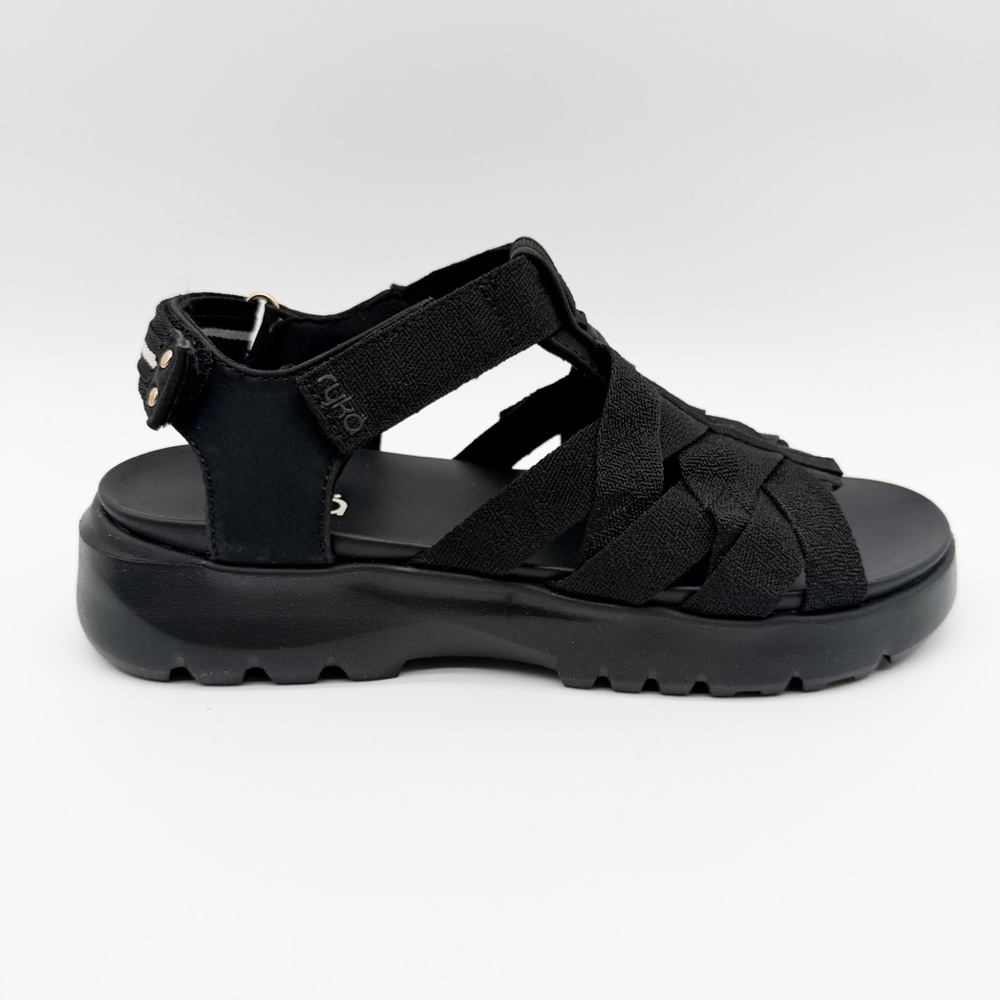 Ryka Blissful Strappy Sport Sandals Adjustable Hook Loop Comfort Black 6.5 NEW - Picture 11 of 15
